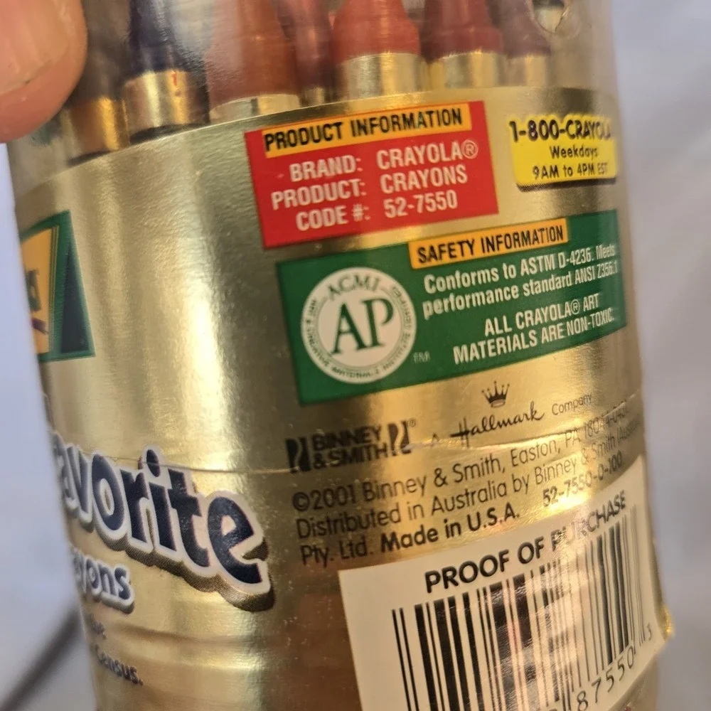 Vintage CRAYOLA America's Favorite Top 50 Crayons Special Edition 2001 Screw Top